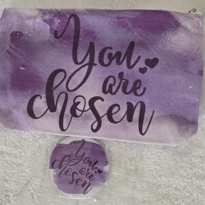 Inspirational Makeup Bag and Mirror Set.  Dimensions 9.06in X 5.91in